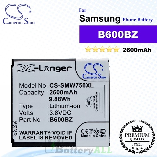 CS-SMW750XL For Samsung Phone Battery Model B600BZ