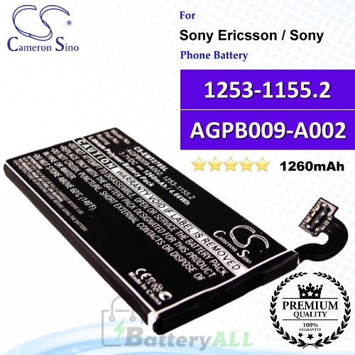 CS-EMT270SL For Sony Ericsson / Sony Phone Battery Model 1253-1155.2 / AGPB009-A002