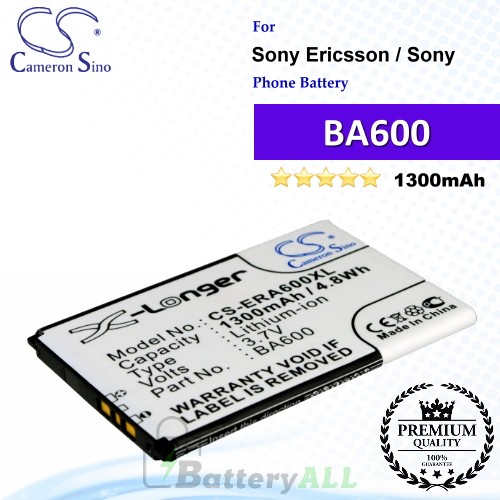 CS-ERA600XL For Sony Ericsson / Sony Phone Battery Model BA600