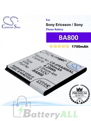 CS-ERA800XL For Sony Ericsson / Sony Phone Battery Model BA800