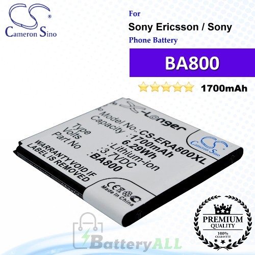 CS-ERA800XL For Sony Ericsson / Sony Phone Battery Model BA800