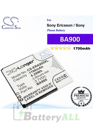 CS-ERA900XL For Sony Ericsson / Sony Phone Battery Model BA900