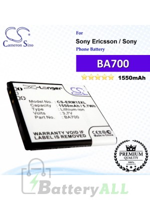 CS-ERM15XL For Sony Ericsson / Sony Phone Battery Model BA700