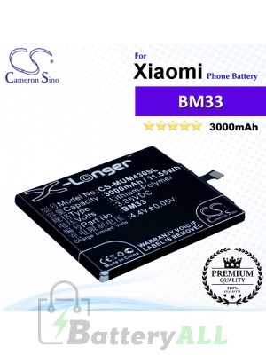 CS-MUM430SL For Xiaomi Phone Battery Model BM33