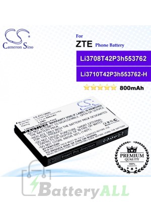 CS-ZTC180SL For ZTE Phone Battery Model Li3708T42P3h553762 / Li3708T42P3h553762-H