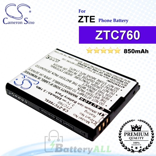 CS-ZTC760SL For ZTE Phone Battery Model ZTC760