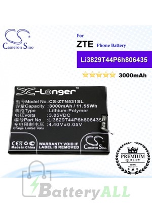 CS-ZTN531SL For ZTE Phone Battery Model Li3829T44P6h806435