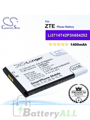 CS-ZTN809XL For ZTE Phone Battery Model Li3714T42P3h654252