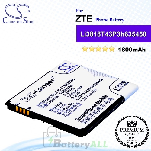 CS-ZTN820SL For ZTE Phone Battery Model Li3818T43P3h635450