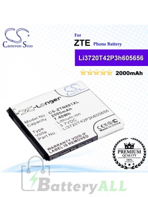 CS-ZTN881XL For ZTE Phone Battery Model Li3720T42P3h605656