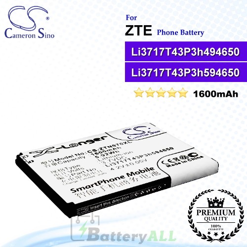 CS-ZTN970XL For ZTE Phone Battery Model Li3716T42P3h594650 / Li3717T43P3h494650 / Li3717T43P3h594650