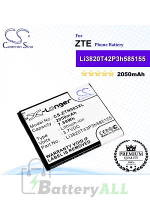 CS-ZTN983XL For ZTE Phone Battery Model Li3820T42P3h585155