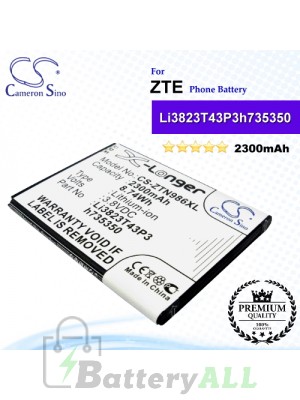 CS-ZTN986XL For ZTE Phone Battery Model Li3823T43P3h735350