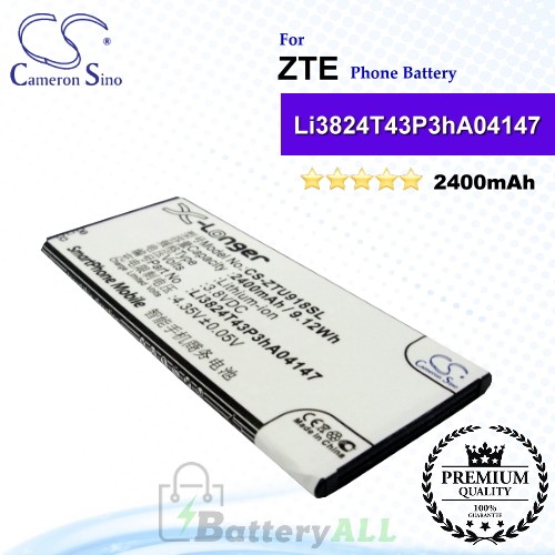 CS-ZTU918SL For ZTE Phone Battery Model Li3821T43P3hA04147 / Li3824T43P3hA04147