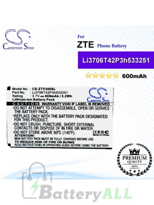 CS-ZTV300SL For ZTE Phone Battery Model Li3706T42P3h533251