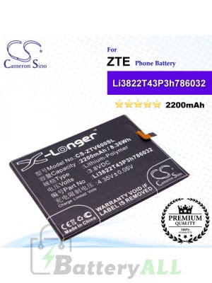 CS-ZTV600SL For ZTE Phone Battery Model Li3822T43P3h786032