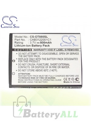 CS Battery for Alcatel OT-A392 / OT-A392G / OT-2005X / OT-2040D Battery PHO-OT880SL