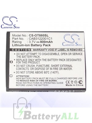 CS Battery for Alcatel One Touch 710 / 710A / 710D / 768 / 806 / 807 Battery PHO-OT880SL