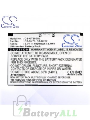 CS Battery for Alcatel One Touch 901 / 901N / 981 / 981A Battery PHO-OT980SL