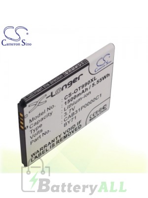 CS Battery for Alcatel OT-4019 / OT-4019A / OT-4019M / OT-4019X Battery PHO-OT990XL