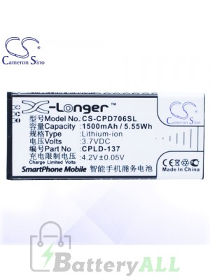CS Battery for Coolpad CPLD-137 / Coolpad 7060S Battery PHO-CPD706SL