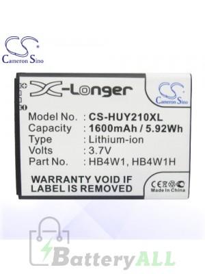 CS Battery for Huawei Ascend Y210 / Y210C / Y301 / Y530 / Glory Battery PHO-HUY210XL