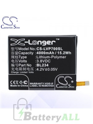 CS Battery for Lenovo BL234 / Lenovo A5000 DUAL / P70t / VIBE P1m Battery PHO-LVP700SL