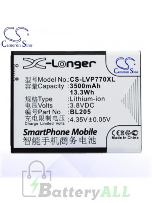 CS Battery for Lenovo BL205 / Lenovo P770 Battery PHO-LVP770XL