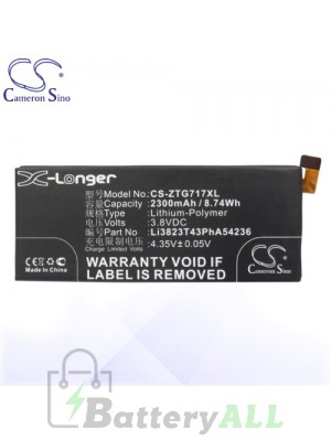 CS Battery for ZTE S2002 / S2003 / S2005 Battery PHO-ZTG717XL