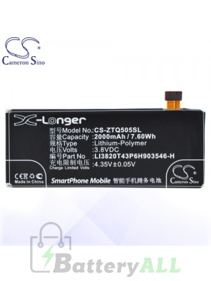 CS Battery for ZTE Q802D / SPEED / Vital / Z792 / Z798BL / Z799VL Battery PHO-ZTQ505SL