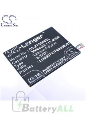 CS Battery for ZTE Li3830T43P6h856337 / Li3830T430T43P6h856337 Battery PHO-ZTS600SL