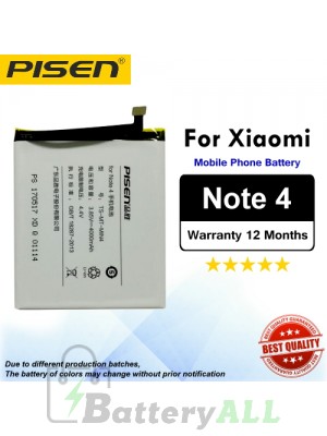 Original Pisen Battery For Xiaomi Redmi Note 4 Battery