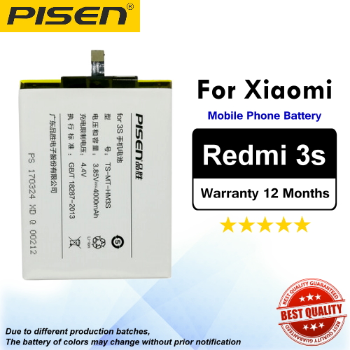 Original Pisen Battery For Xiaomi Redmi 3s Battery
