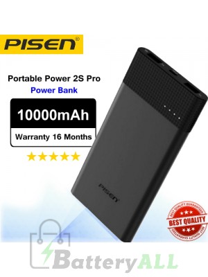 Original Pisen Power bank Portable Power 2S Pro PowerBank 2.4A 10000mAh Black