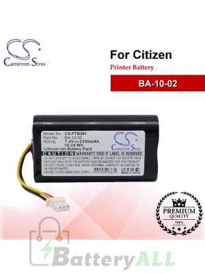 CS-PTB201 For Citizen Printer Battery Model BA-10-02