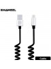 HAWEEL 2A 8 Pin to USB 2.0 Retractable Coiled Data Sync Charging Cable HWL1023S