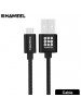 HAWEEL 1m Woven Style Metal Head 3A High Current Micro USB to USB Sync Data Charging Cable HWL1024B