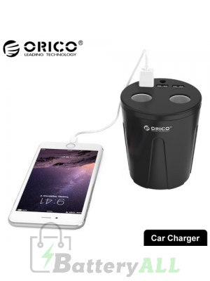 ORICO MP-3U2S-V1 Dual Cigarette Lighter Socket + Triple 2.4A USB Ports Cup Shaped Car Charger CMS8703B