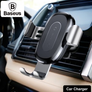 Baseus 5V 2A PC + Silicone Gravity Holder Clamp Car Air Outlet Vent Fast Wireless Charger IP7G4630S