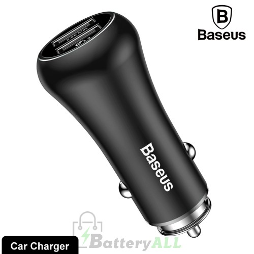 Baseus Gentleman Series QC3.0 Dual-USB Metal Smart Car Fast Charger IPXG0324B