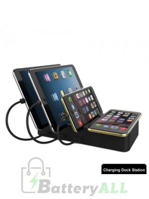 HS-CH008 Foldable 3 Ports USB Charging Station With QI Wireless Charger Pad IP8P3356