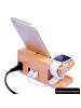 Multi-function Carbonized Bamboo 3 USB Ports Charging Dock Holders Stand Cradle Bracket SAS2421A