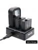 For GoPro HERO5 AHDBT-501 Dual Batteries Charger + Remote Control Charger with USB Cable DCA0124B