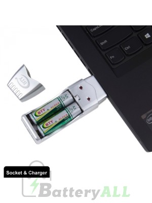 Mini USB Battery Charger for 2 x AA / AAA Batteries S-TC-0211