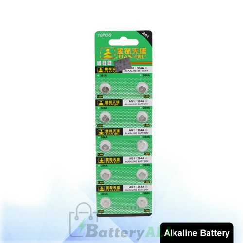 10 PCS AG1 / 364A 1.55V Alkaline Button Battery S-LIB-0302