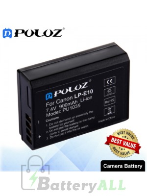PULUZ LP-E10 7.4V 900mAh Camera Battery for Canon EOS Rebel T3 / Rebel T5 / Kiss X50 / EOS 1100D PU1035