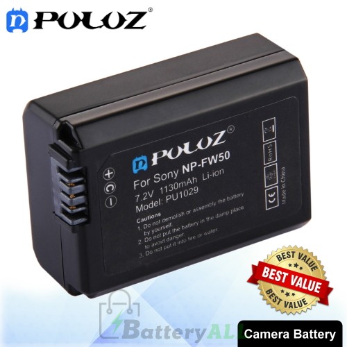 PULUZ NP-FW50 7.4V 1130mAh Camera Battery for Sony ILCE-6500 / ILCE-6300 / ILCE-7SM2/ NEX3 / SLT-A33 PU1029