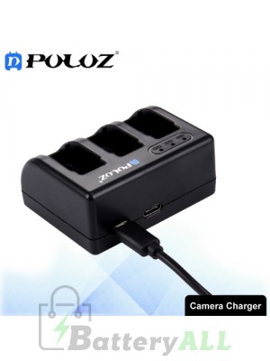 PULUZ for GoPro HERO6 /5 AHDBT-501 3-channel Battery Charger with Micro USB Port & USB-C / Type-C Port & LED Indicator Light PU185