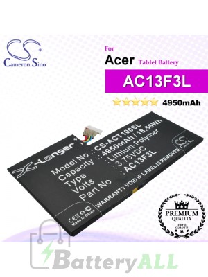 CS-ACT100SL For Acer Tablet Battery Model AC13F3L