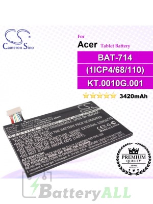 CS-ACT110SL For Acer Tablet Battery Model (1ICP4/68/110) / BAT-714 / KT.0010G.001